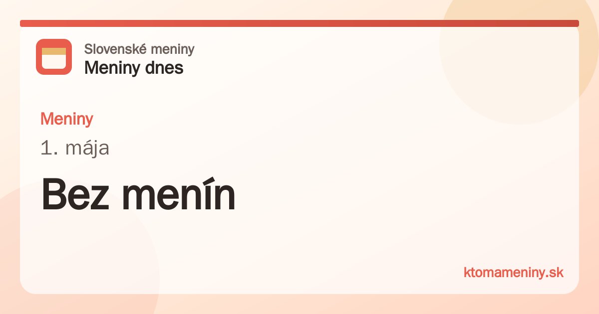 Meniny 1. mája