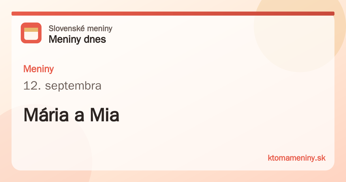 Meniny 12. septembra: Mária a Mia