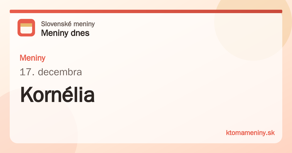 Meniny 17. decembra: Kornélia