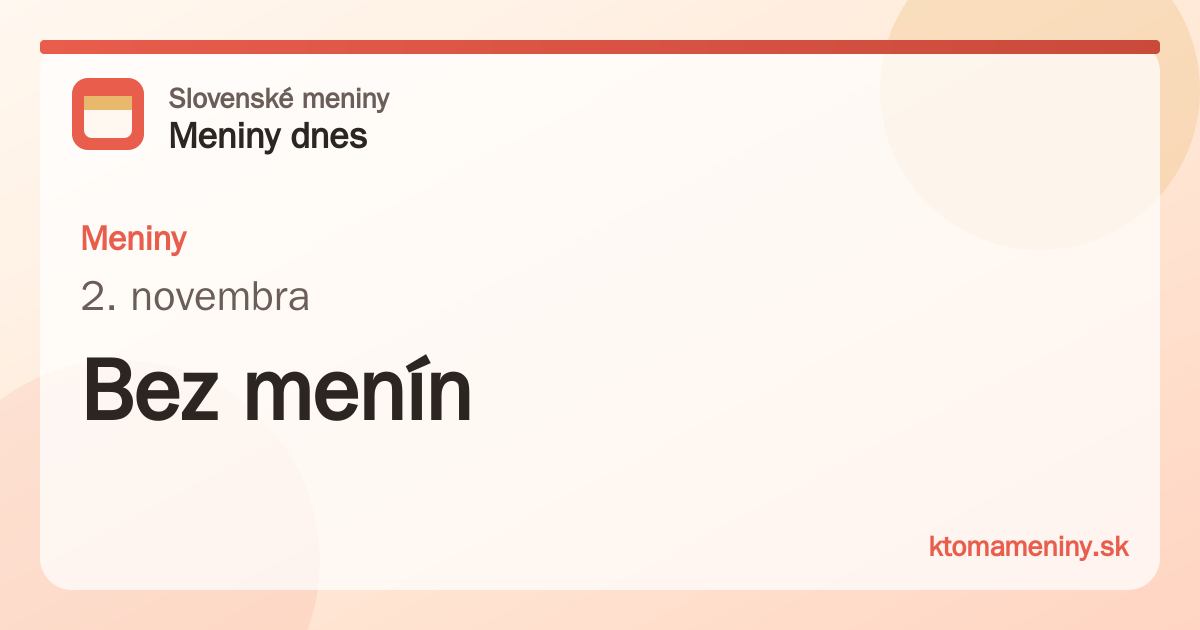 Meniny 2. novembra