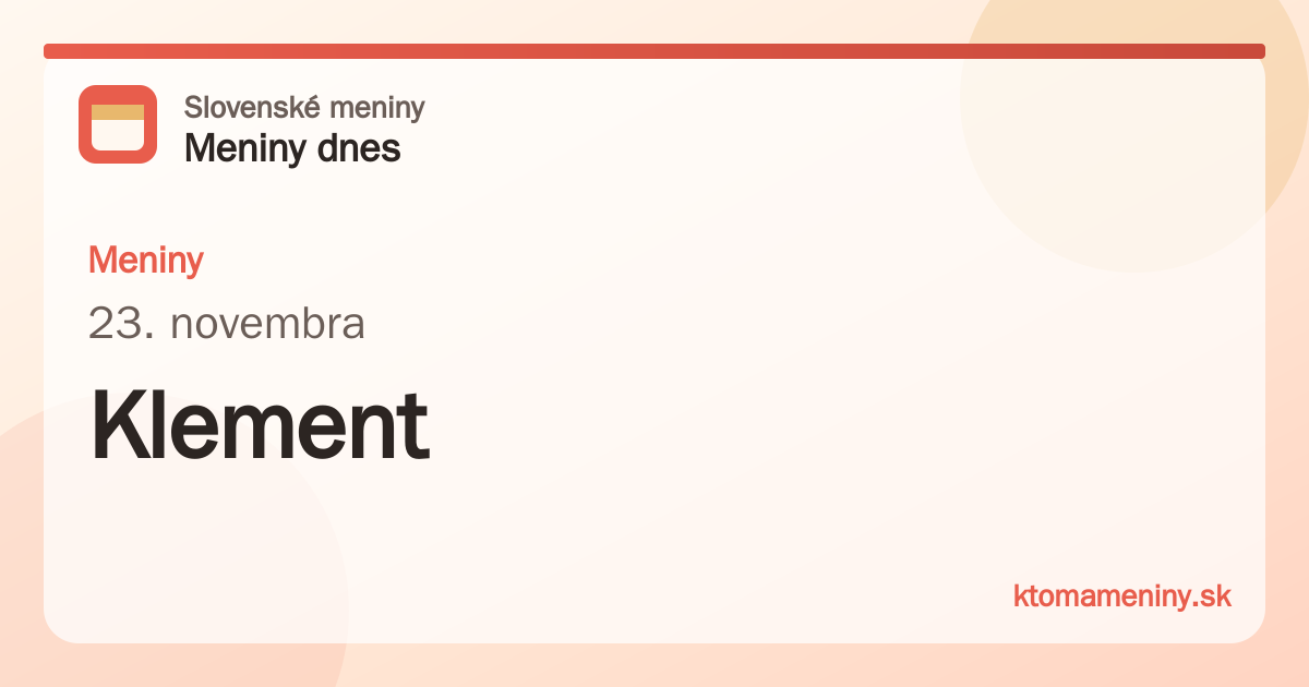 Meniny 23. novembra: Klement