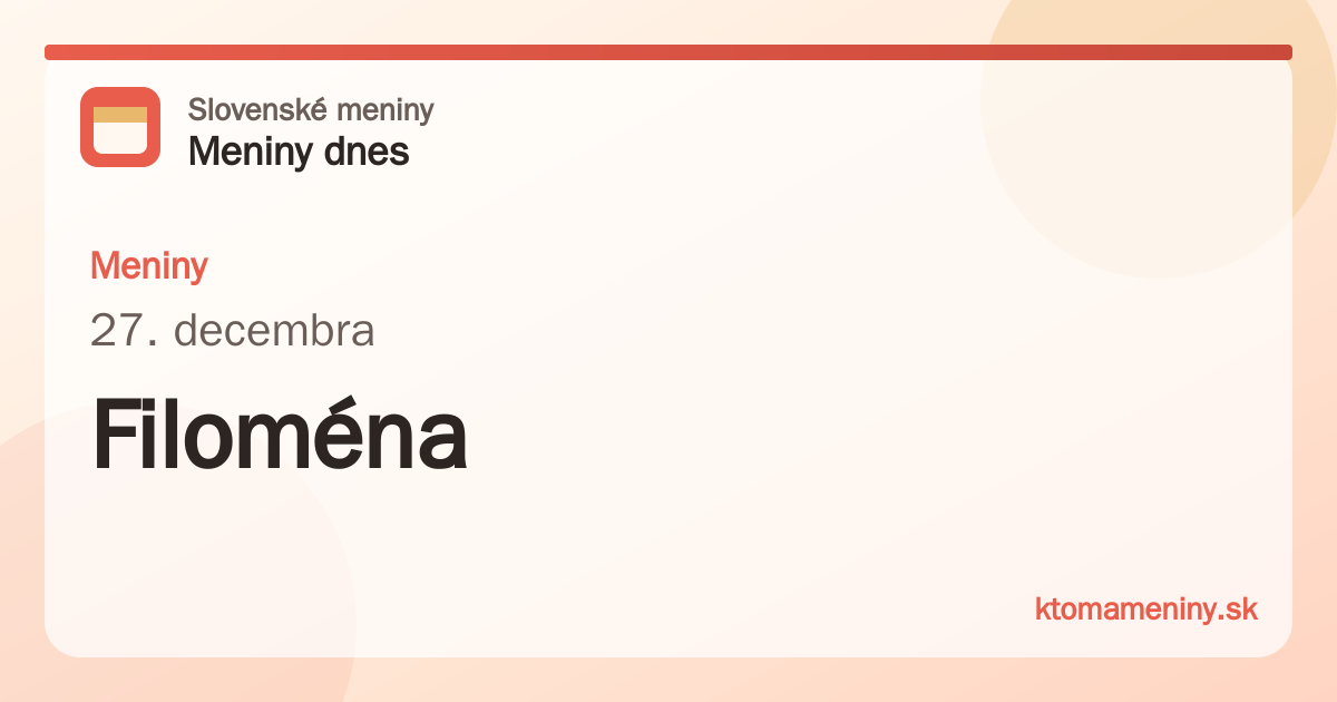 Meniny 27. decembra: Filoména