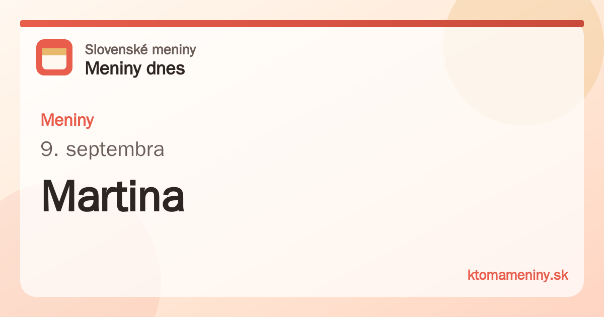 Meniny 9. septembra: Martina