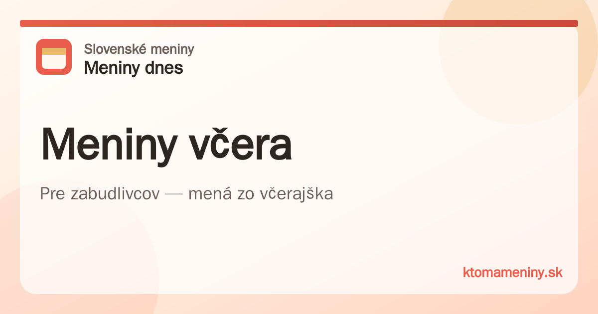 Meniny včera — infografika